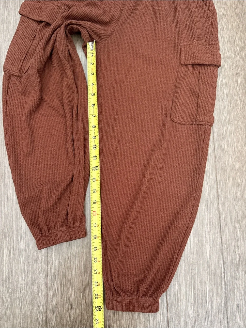 Aerie Traveler Lounge Waffle Cargo Joggers In Terracotta Rusty Brown Size S